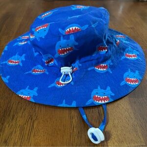 Shark Sun Hat UPF 50 • 3–5T • Adjustable/Removable Strap • Beach & Pool Ready 🦈